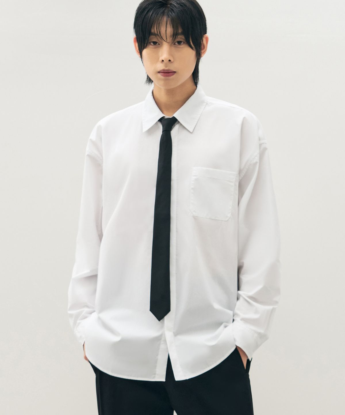 드로우핏(DRAW FIT) 페이퍼 코튼 오버핏 셔츠 [WHITE]