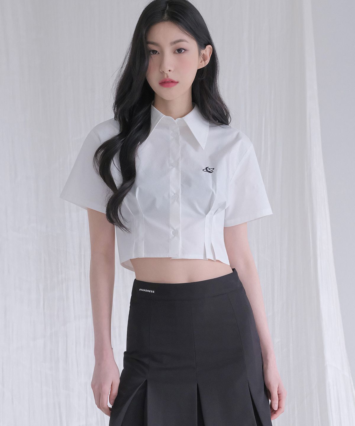 어반드레스(AVANDRESS) Ailey crop shortsleeve shirt - 4COL