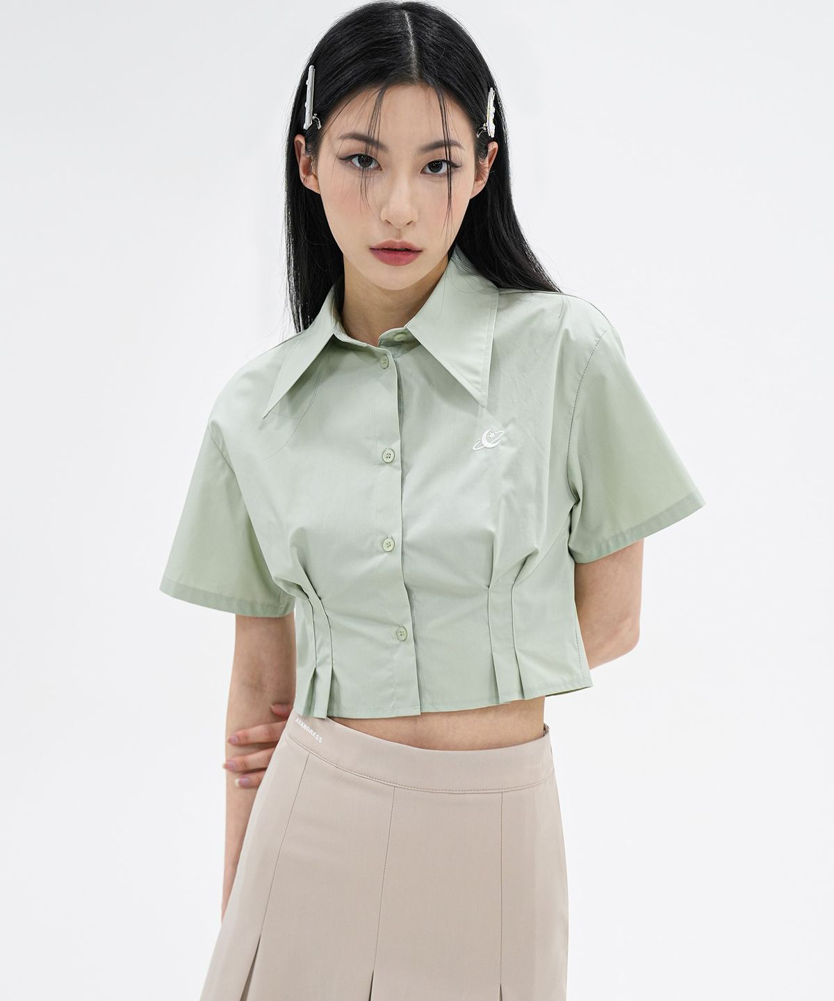 어반드레스(AVANDRESS) Ailey crop shortsleeve shirt - 4COL