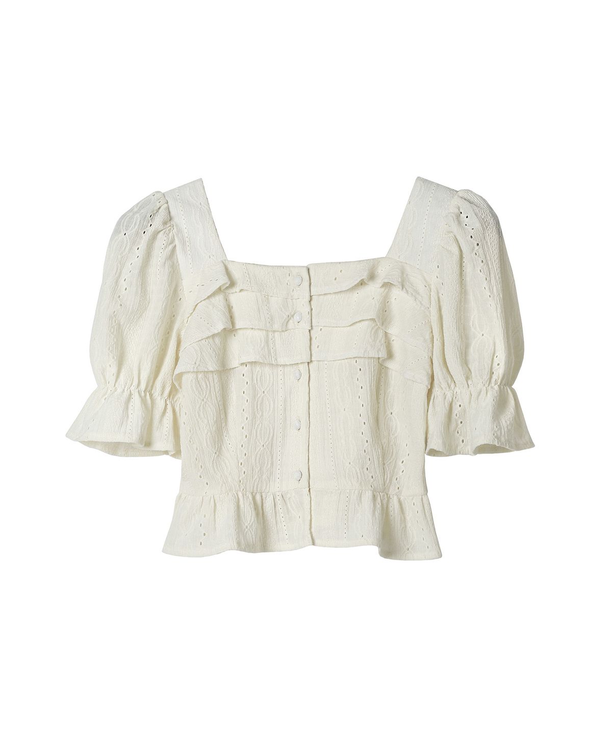 어반드레스(AVANDRESS) punching frill blouse BLACK
