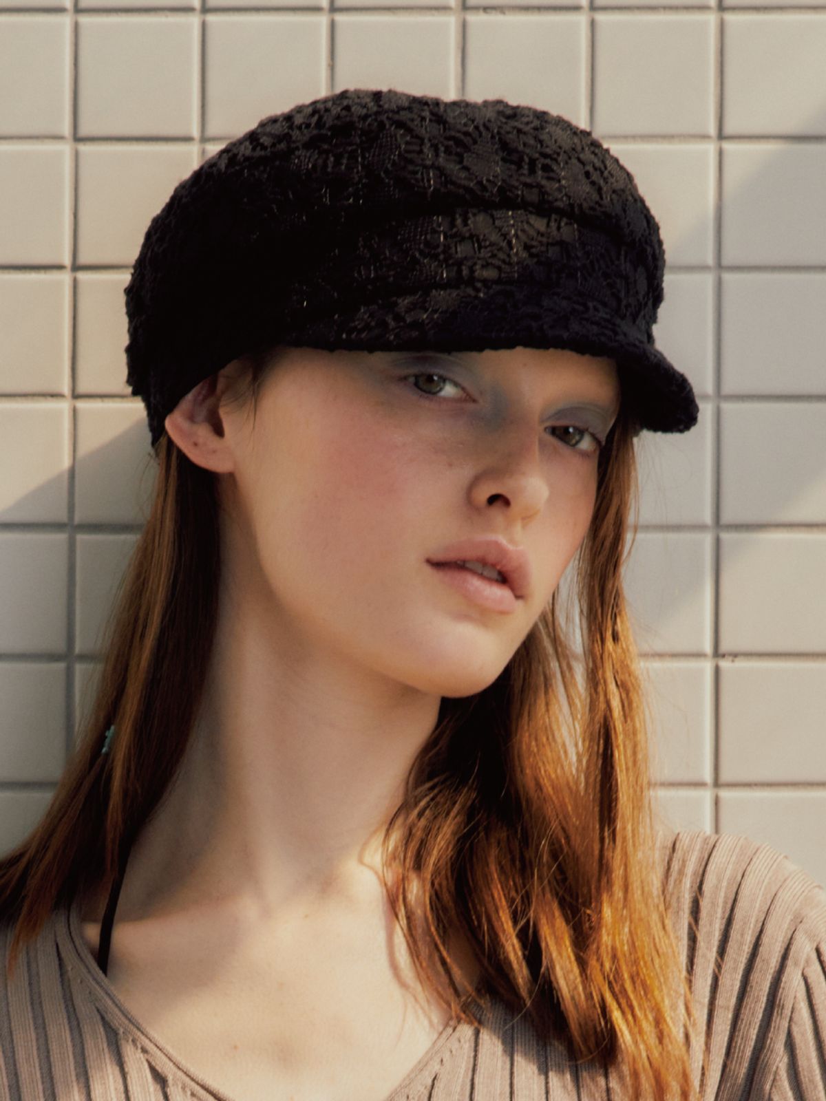 포에지담(POESIEDAME) CROCHET NOUVELLE MARGOT HAT IN BLACK