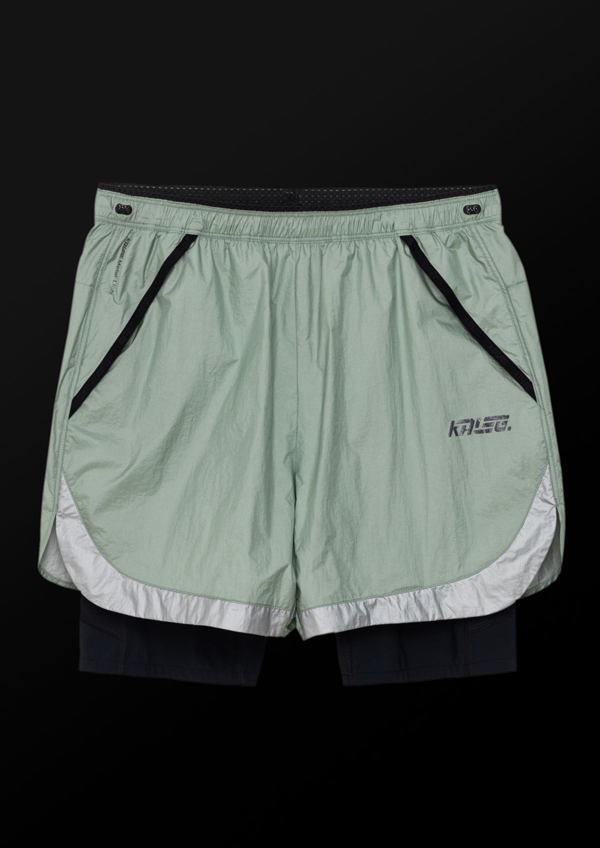 칼렉(KALEG) MENS METALIGHT 2IN1 SHORTS (4)_SOFT GREEN