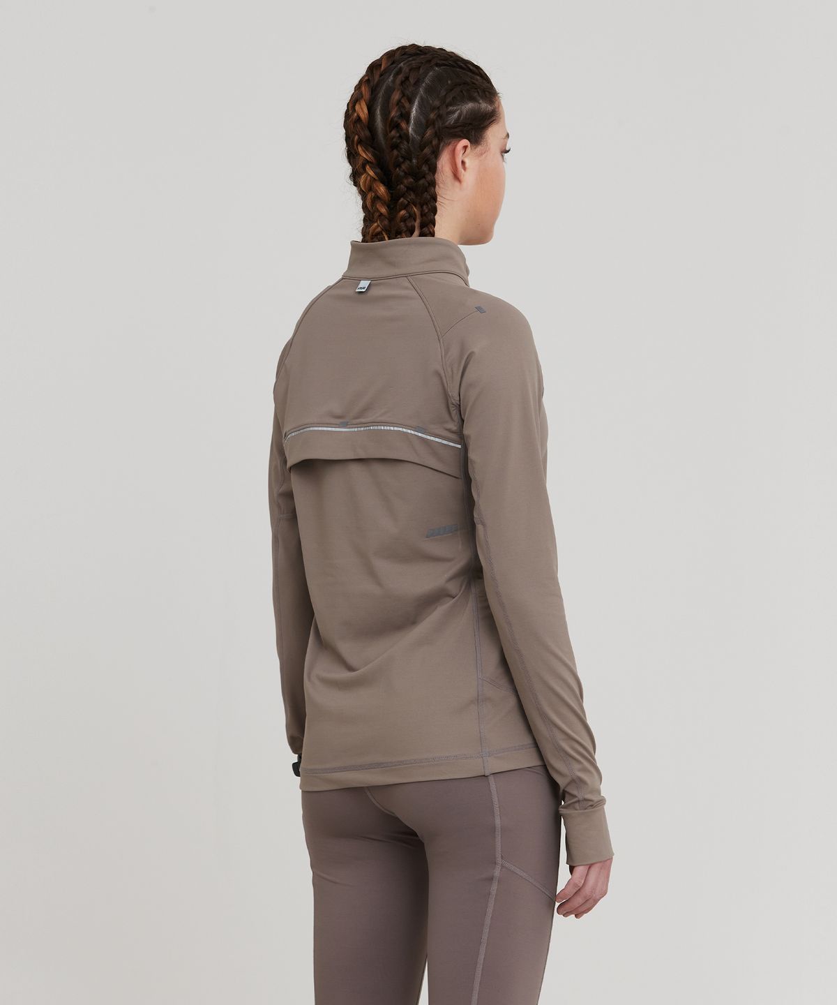 칼렉(KALEG) WOMENS PACER HALF-ZIP T SHIRTS_DARK BIEGE