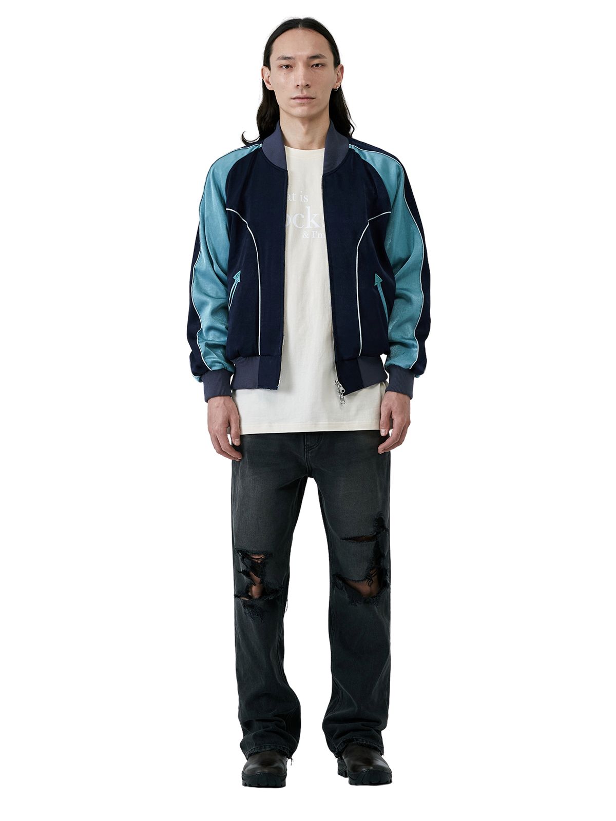 조거쉬(JOEGUSH) Psychedelic Blouson (Navy/Olive)