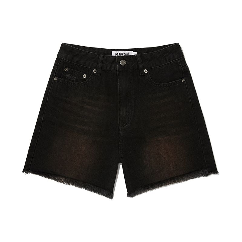 [ KIRSH ]★CHERRY DAMAGE DENIM SHORT PANTS MUSINSA | KIRSH Cherry Damage Denim Short Pants [Black]