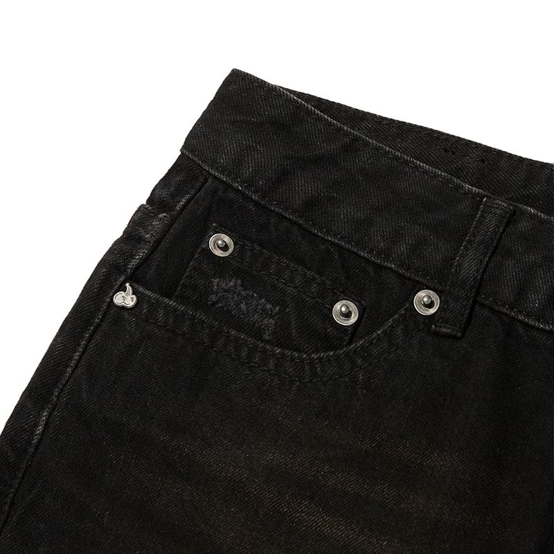 [ KIRSH ]★CHERRY DAMAGE DENIM SHORT PANTS MUSINSA | KIRSH Cherry Damage Denim Short Pants [Black]