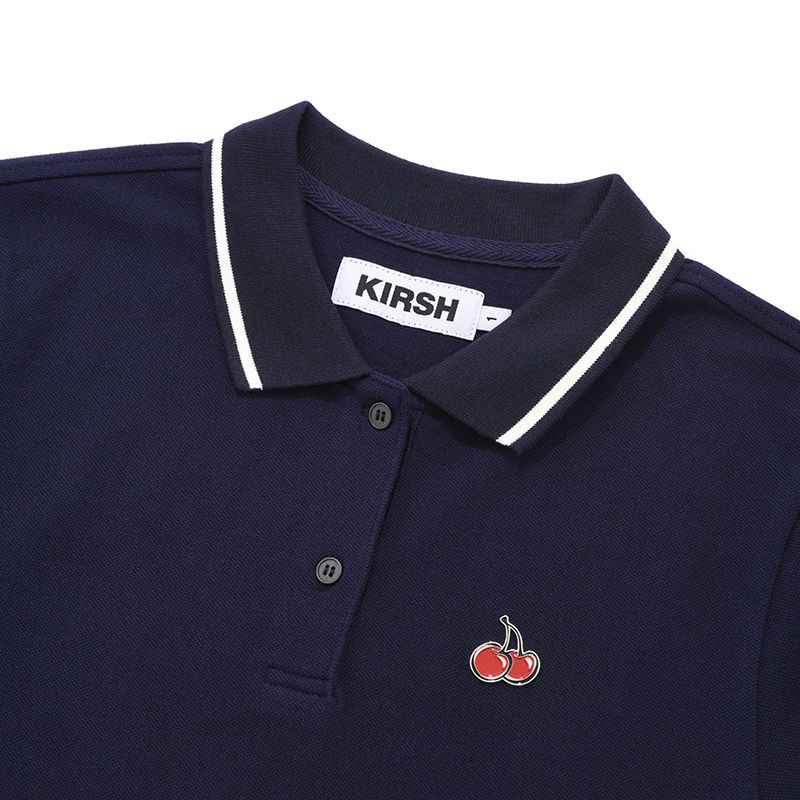 [ KIRSH ]★SMALL CHERRY FLARED PIQUE DRESS MUSINSA | KIRSH Small Cherry Flare Pique Dress [Purple]