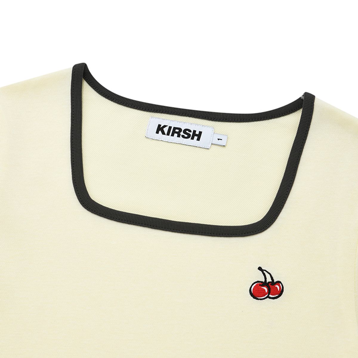 키르시(KIRSH) 스몰 체리 스퀘어넥 드레스 [라이트 옐로우]