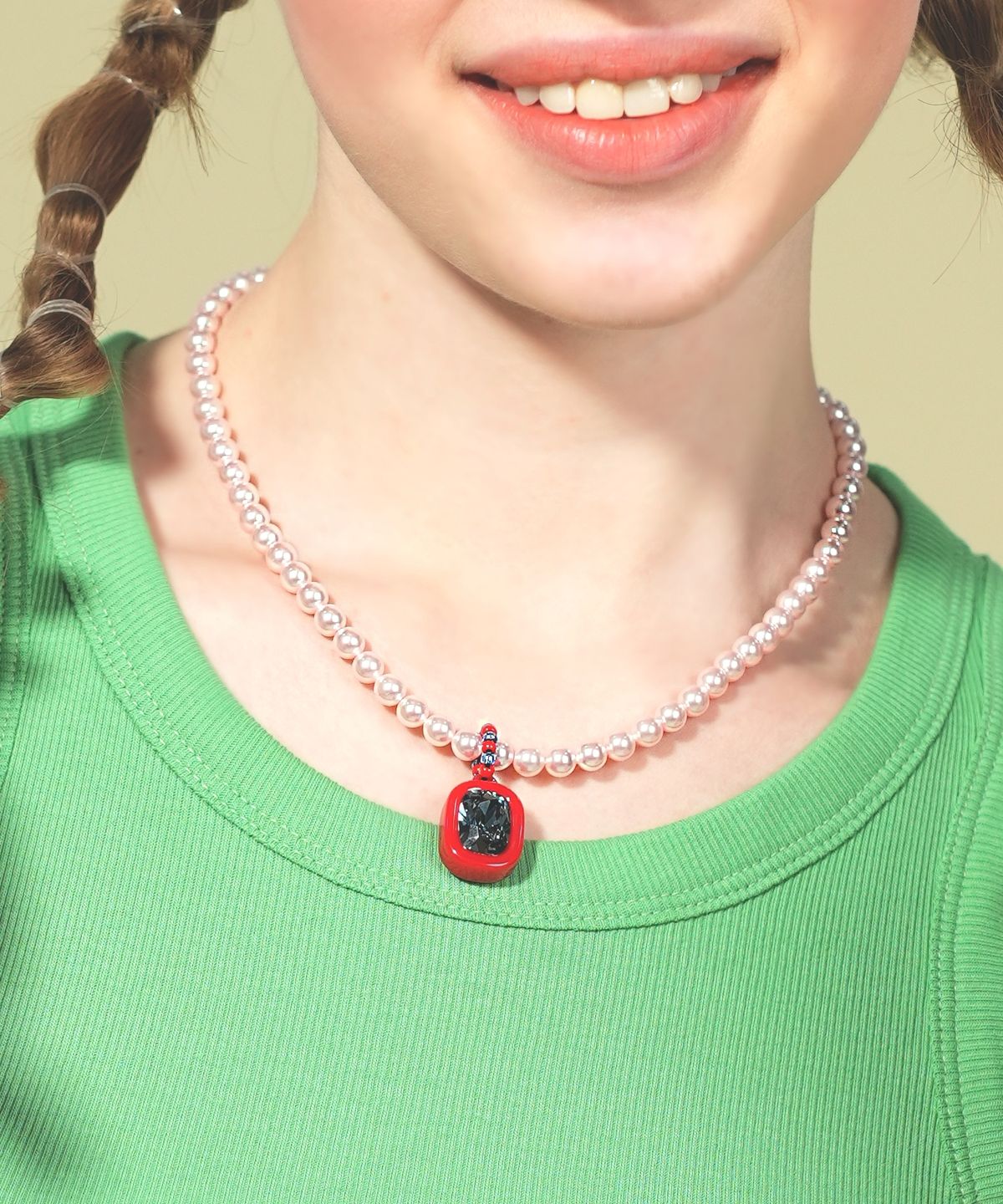 봉보(BONBEAU) Shining 6mm swarovski pearl Necklace  샤이닝 스와로브스키 진주 목걸이 6mm