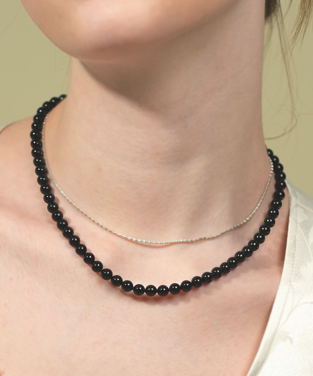 봉보(BONBEAU) Shining 6mm swarovski pearl Necklace  샤이닝 스와로브스키 진주 목걸이 6mm
