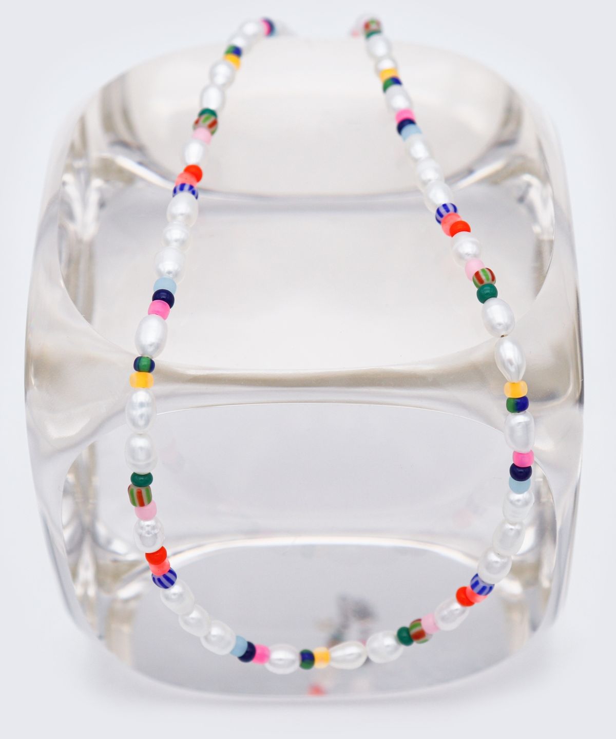 봉보(BONBEAU) Freshwater pearl color beads choker Necklace  밥풀 담수진주 컬러 비즈 초커 목걸이 4mm 5mm