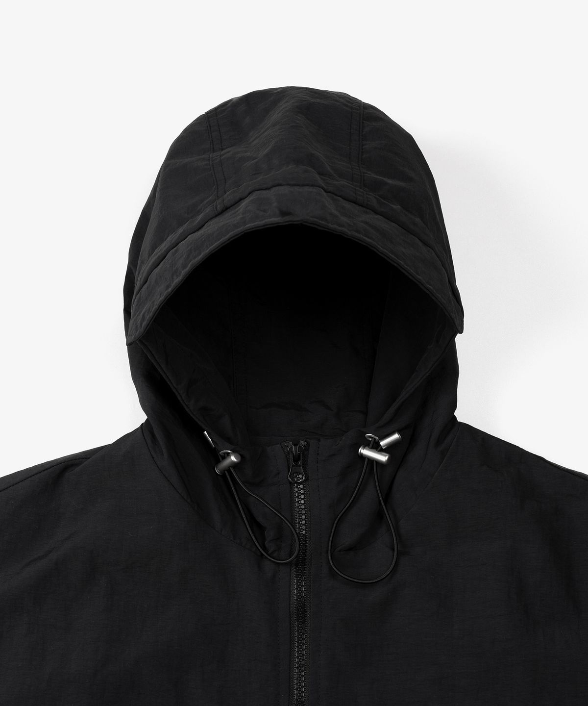 토피(TOFFEE) 하이넥 나일론 후드 집업 베스트 (BLACK)