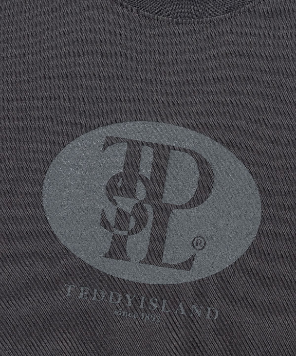 테디아일랜드(TEDDYISLAND) TDISL 원형 로고 반팔 차콜