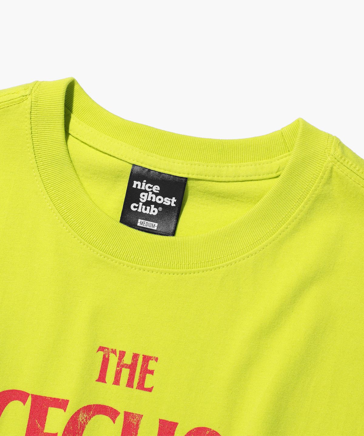 나이스고스트클럽(NICEGHOSTCLUB) NAMASTE SKELETON TEE_LIME(NG2DMUT513A)