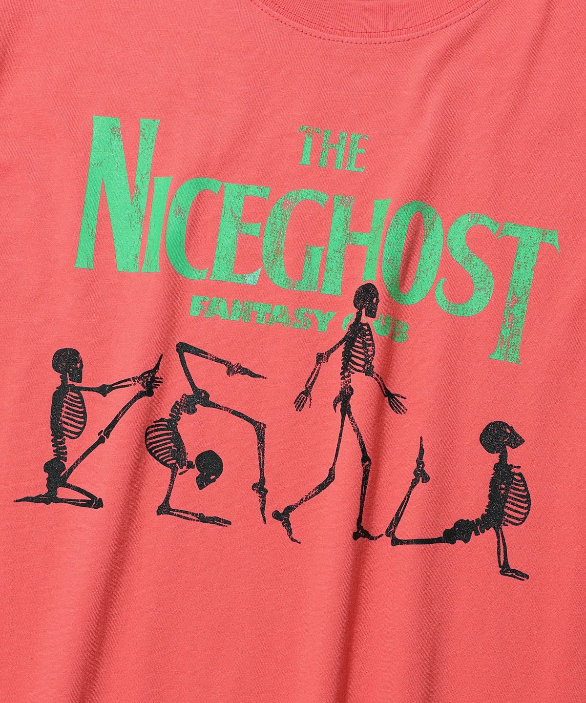 나이스고스트클럽(NICEGHOSTCLUB) NAMASTE SKELETON TEE_PINK(NG2DMUT513A)