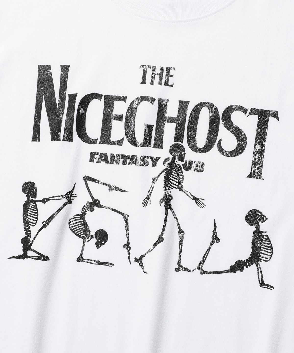 나이스고스트클럽(NICEGHOSTCLUB) NAMASTE SKELETON TEE_WHITE(NG2DMUT513A)