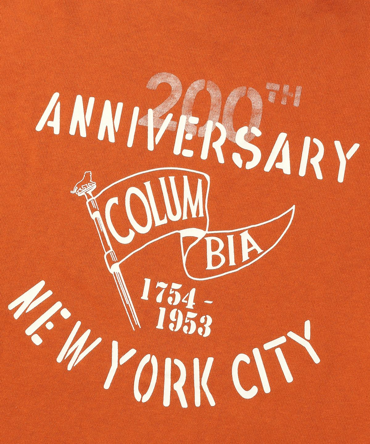 컬럼비아 유니버시티(COLUMBIA UNIVERSITY) 200TH ANNIVERSARY LIMITED S/S T-SHIRTS 오렌지