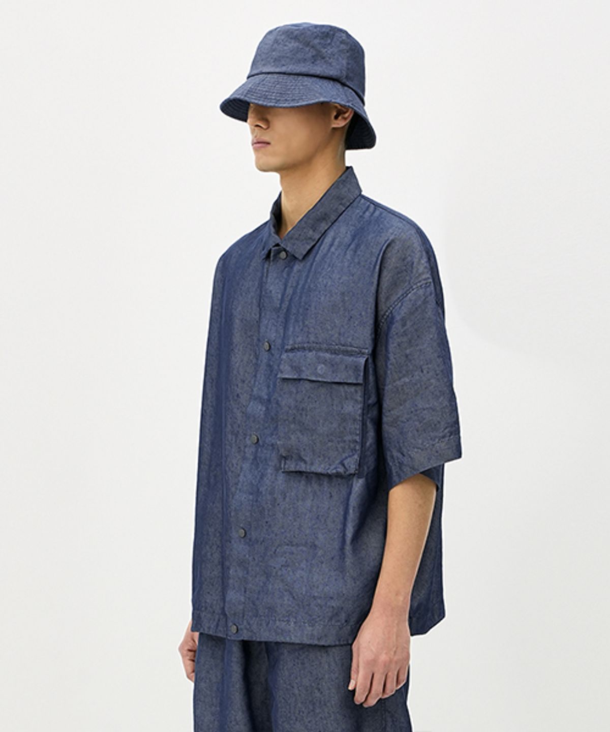 에러스익셉티드(ERRORS EXCEPTED) SH315BL 린넨 오버 셔츠 (Indigo blue)