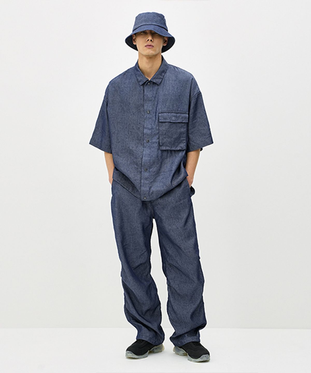 에러스익셉티드(ERRORS EXCEPTED) SH315BL 린넨 오버 셔츠 (Indigo blue)