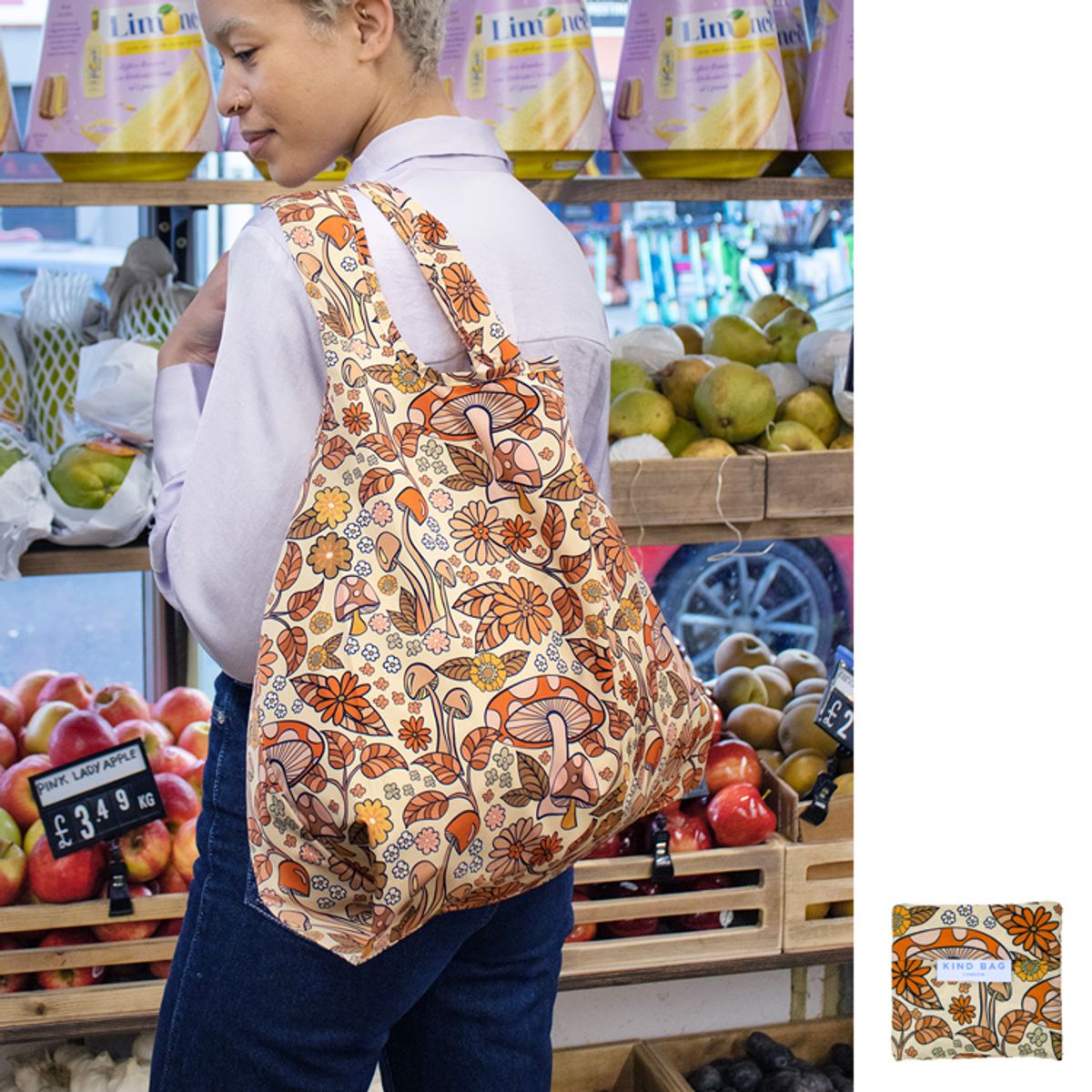 카인드백 런던(KIND BAG LONDON) 머쉬룸 베이지 리유저블 미디엄