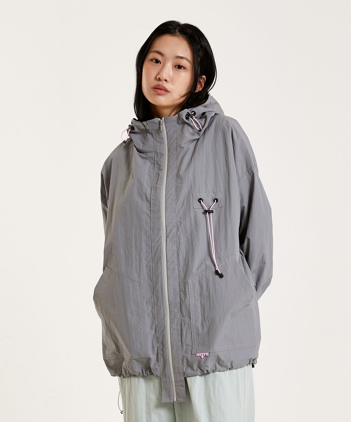 슈브토(SHVTO) Windbreaker hooded gray jacket