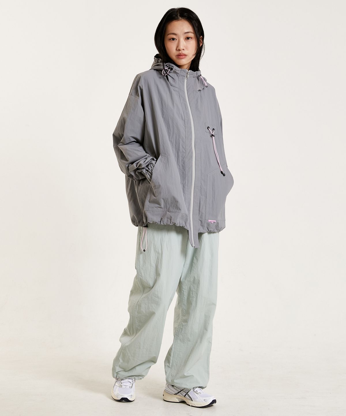 슈브토(SHVTO) Windbreaker hooded gray jacket