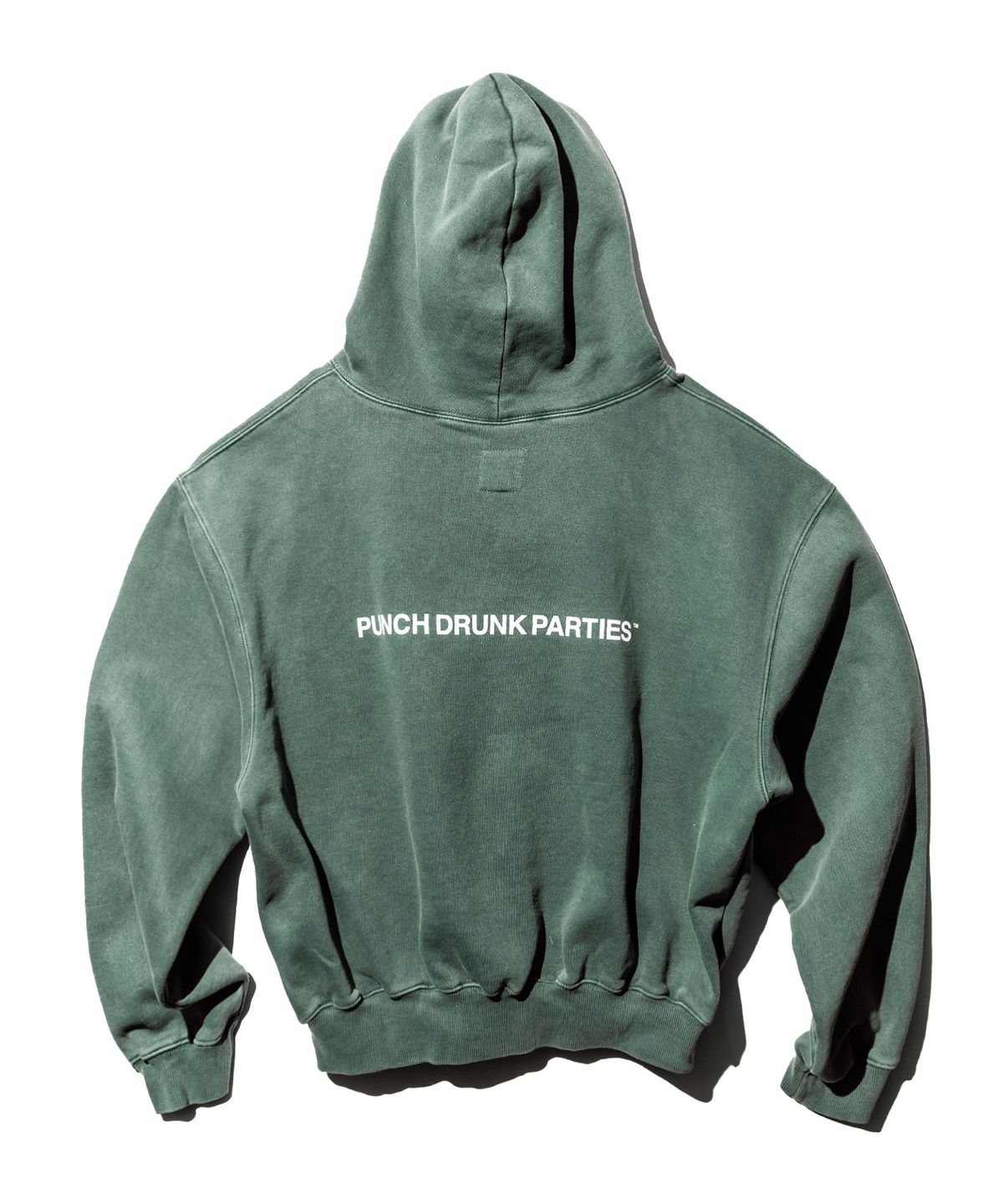 펀치드렁크파티즈(PUNCH DRUNK PARTIES) Circle Logo Garment Dyed Hoodie (GREEN)