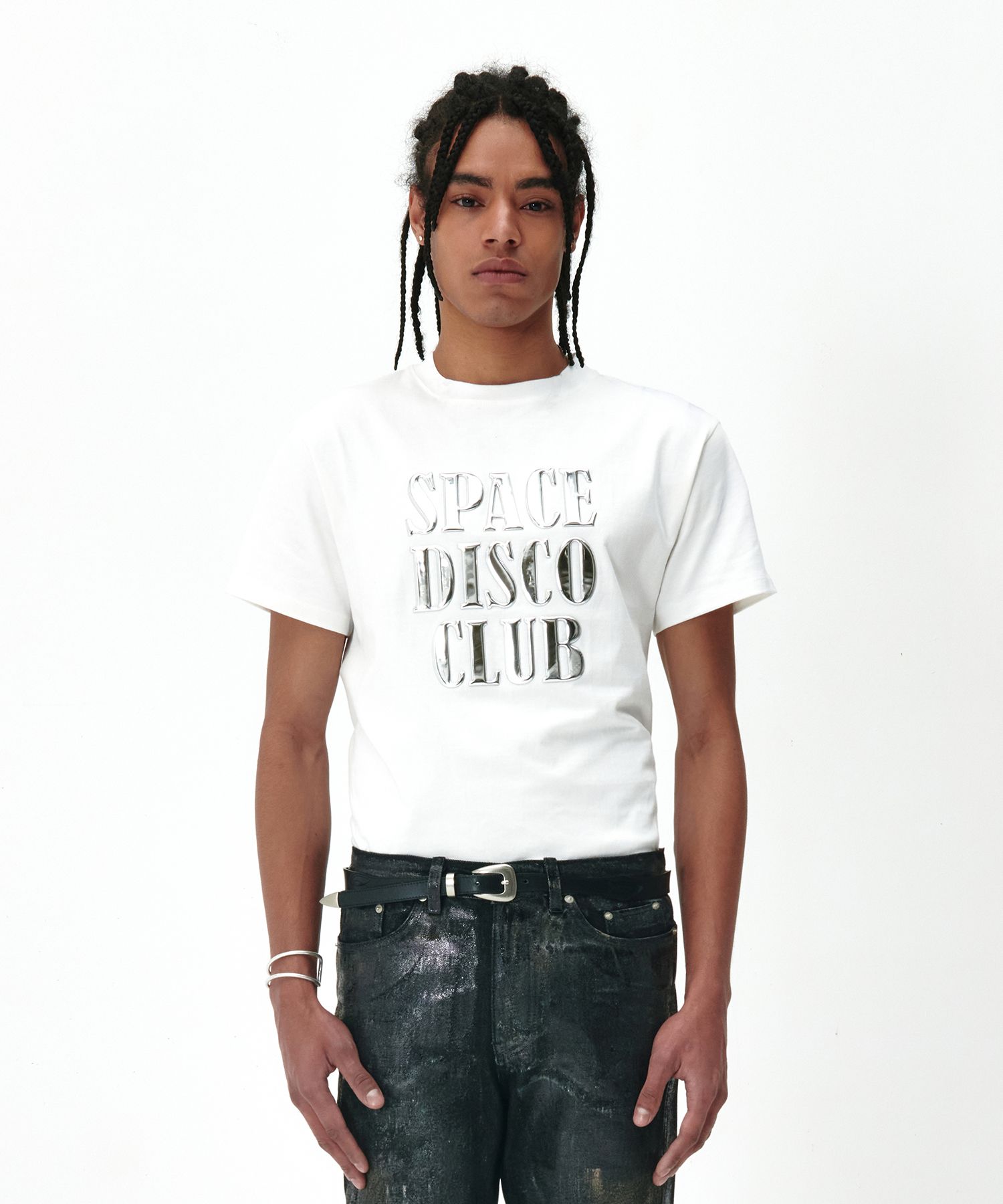 MUSINSA公式 | NEXTDOORLIPS METALIC PRINT T-SHIRTS WHITE