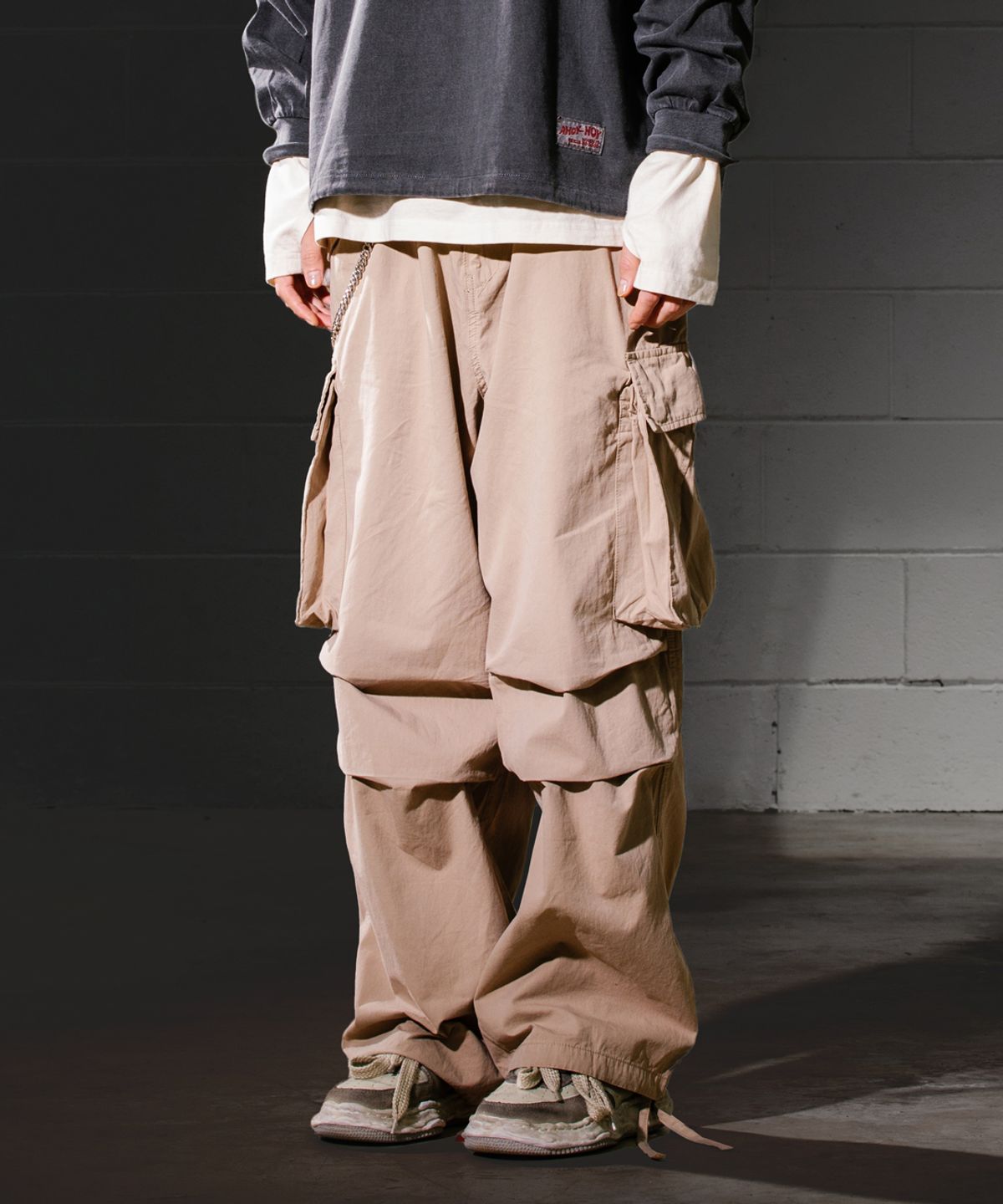 빅유니온(BIG UNION) PLEATED CARGO PANTS / BEIGE