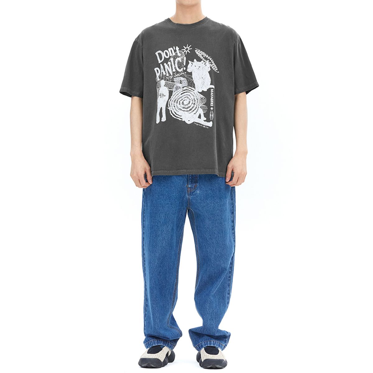 마하그리드(MAHAGRID) DON’T PANIC PIGMENT TEE_4colors