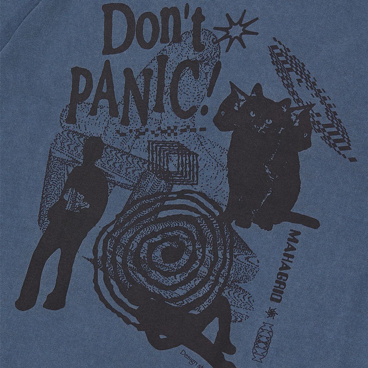 마하그리드(MAHAGRID) DON’T PANIC PIGMENT TEE NAVY(MG2DMMT505A)