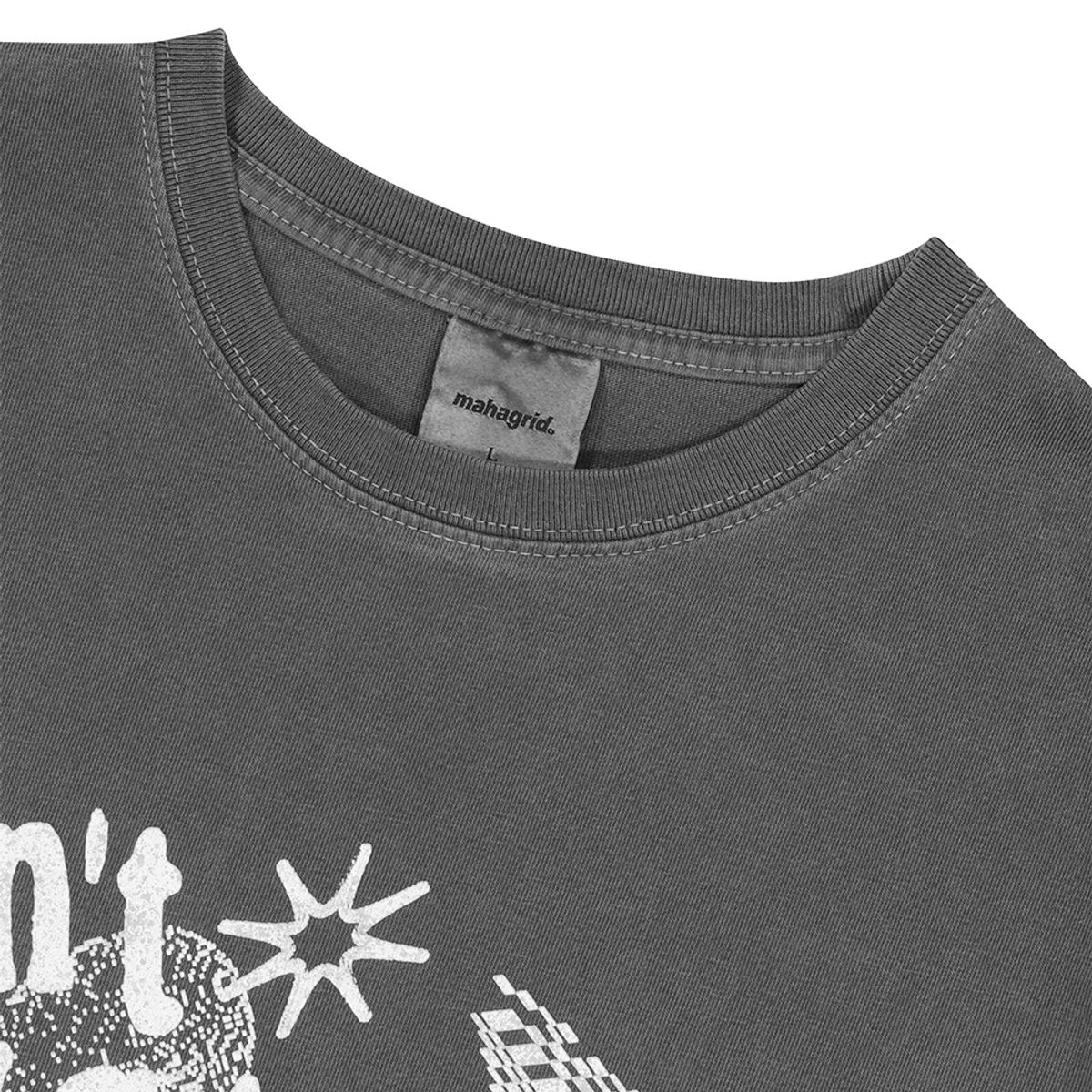 마하그리드(MAHAGRID) DON’T PANIC PIGMENT TEE CHARCOAL(MG2DMMT505A)