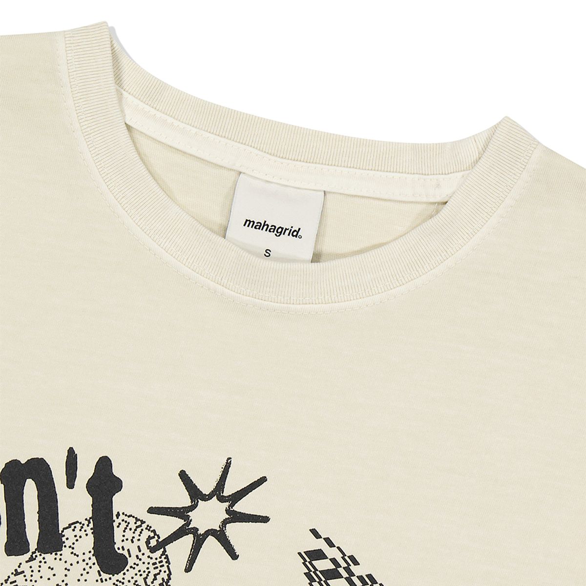 마하그리드(MAHAGRID) DON’T PANIC PIGMENT TEE BEIGE(MG2DMMT505A)
