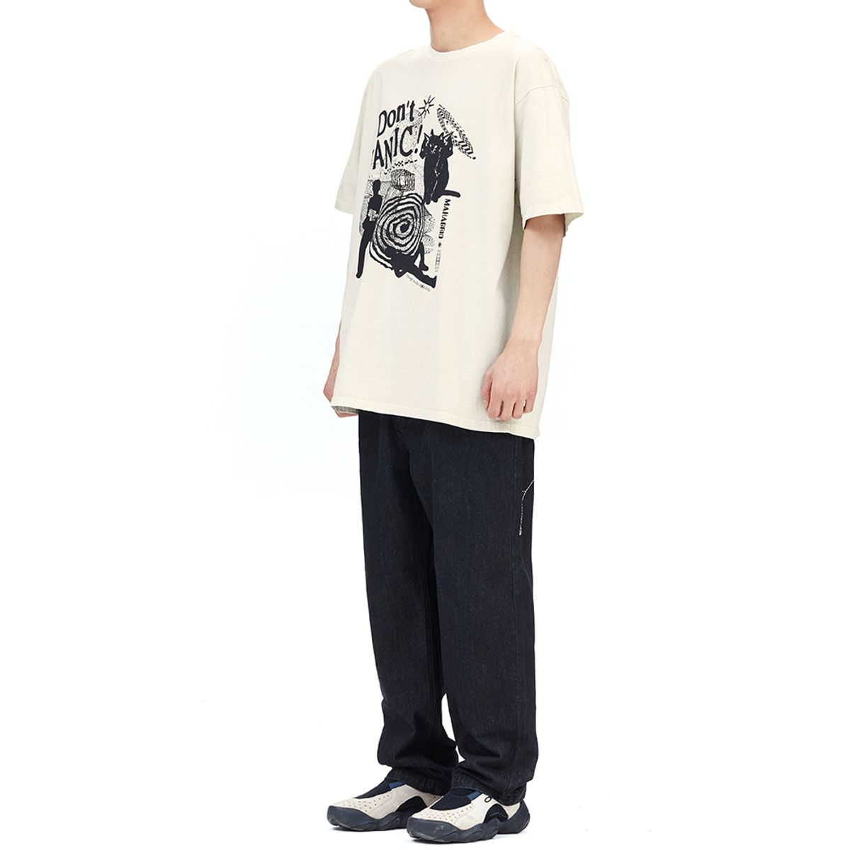 마하그리드(MAHAGRID) DON’T PANIC PIGMENT TEE BEIGE(MG2DMMT505A)