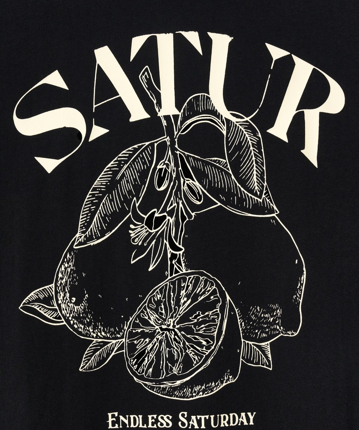 세터(SATUR) 카프리 시트론 드로잉 썸머 그래픽 반팔 티셔츠 클래식 블랙