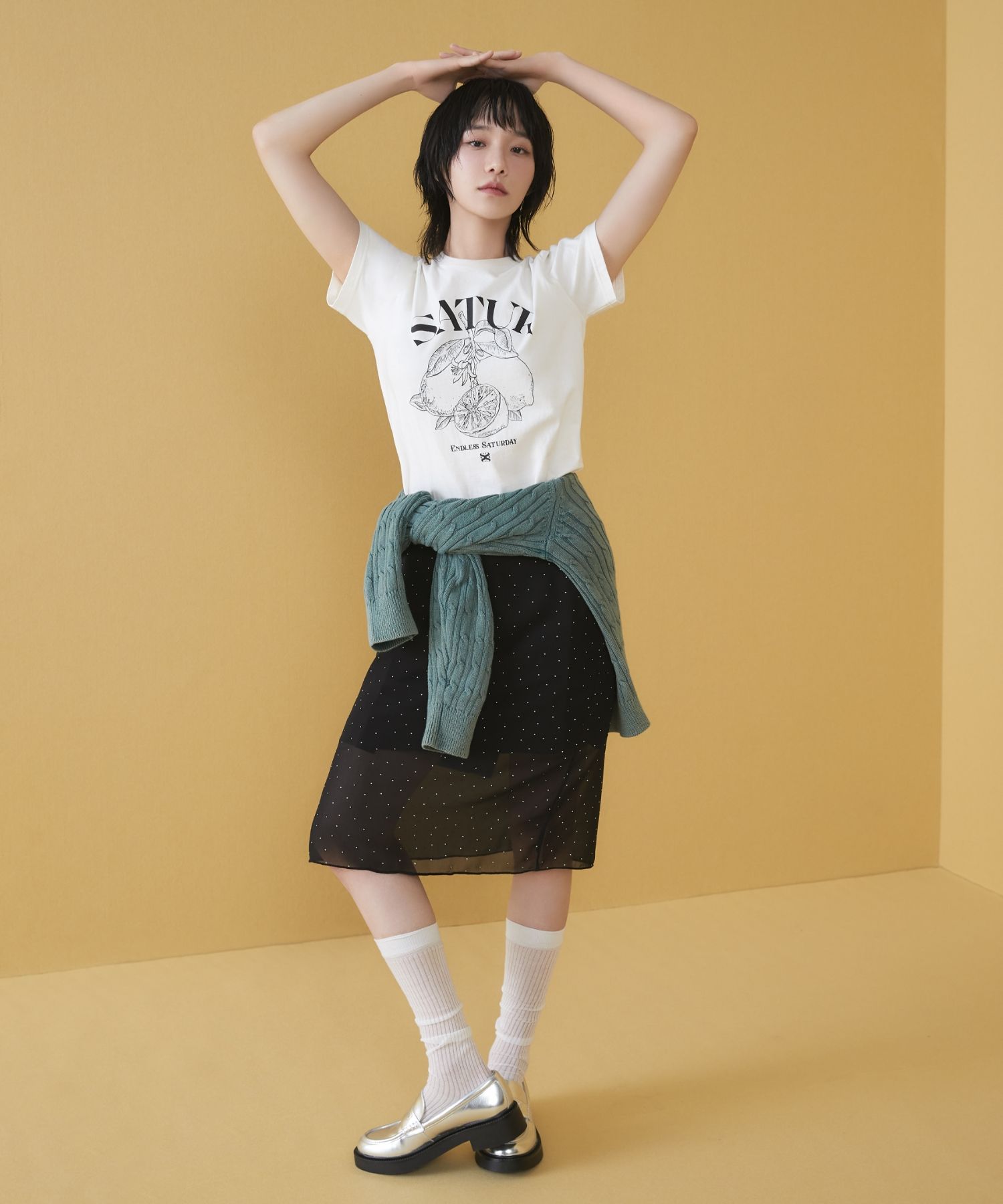 MUSINSA | SATUR Capri Citron Drawing Summer Graphic Short