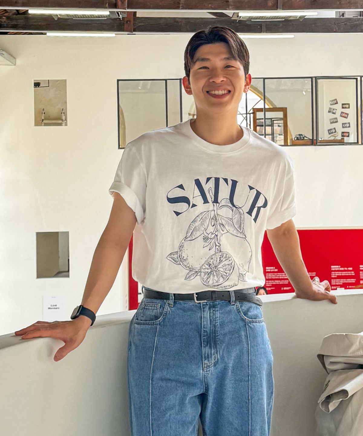 세터(SATUR) 카프리 시트론 드로잉 썸머 그래픽 반팔 티셔츠 리조트 아이보리