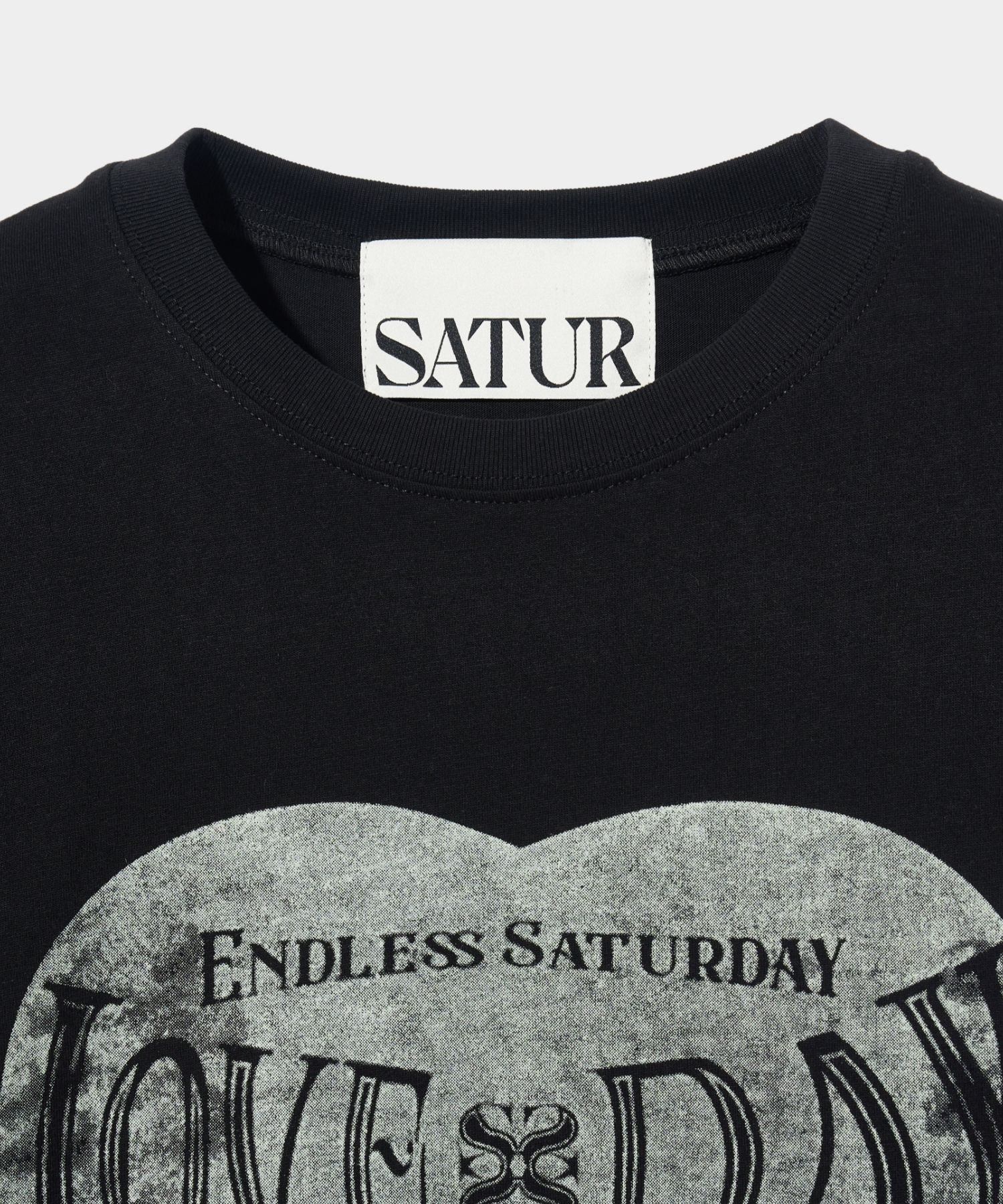MUSINSA | SATUR Saturday Retro Mood Graphic Short Sleeve T