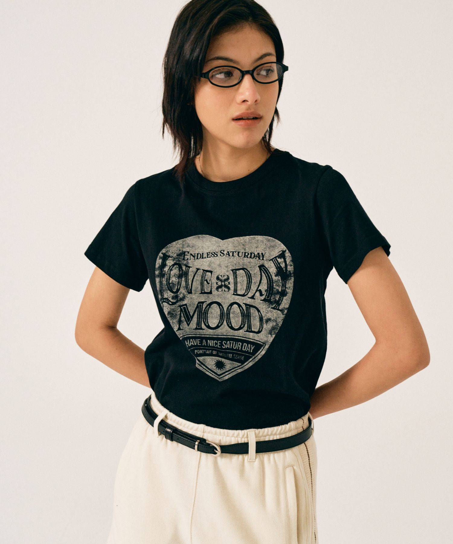 Tシャツ・カットソー SATUR Saturday Retro Mood Graphic Short Sleeve T-Shirt Cream MUSINSA | SATUR Saturday Retro Mood Graphic Short Sleeve T