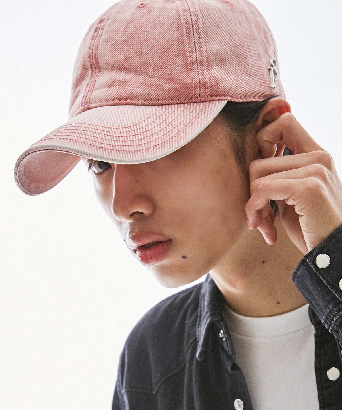 슬리피슬립(SLEEPYSLIP) VINTAGE WASHING PINK DENIM BALL CAP