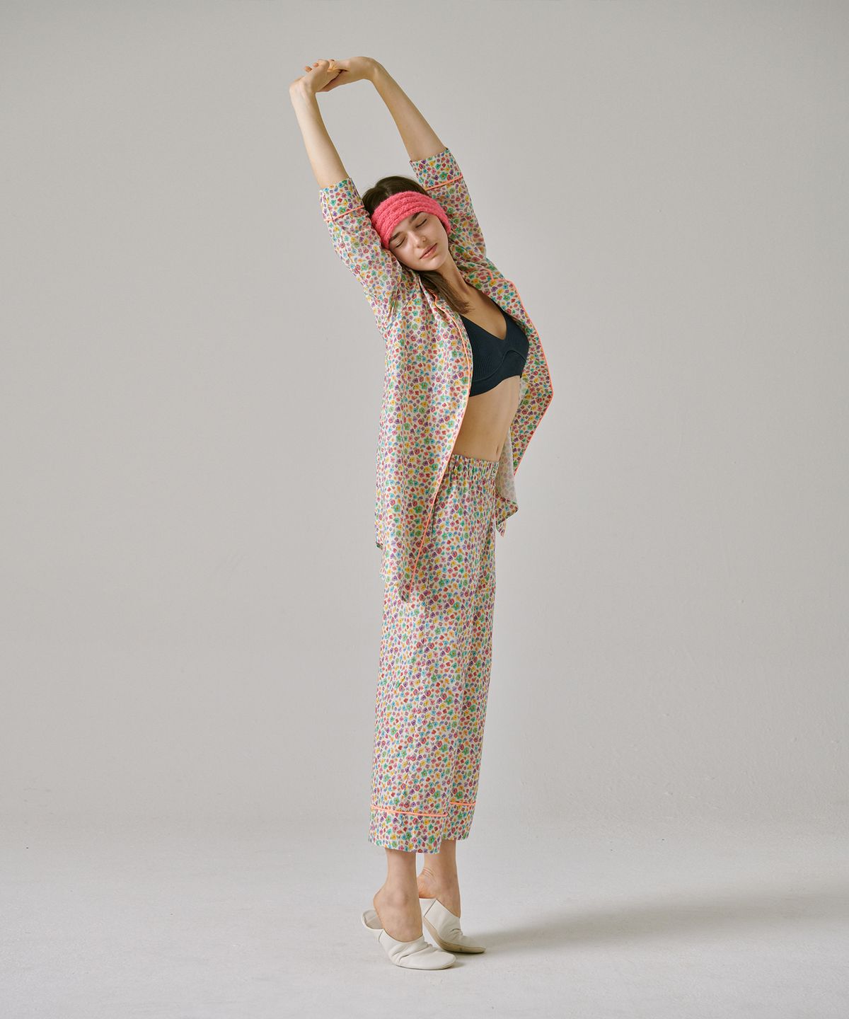 슬리피곰(SLEEPYGOM) Flowering pajama shirt mini dress