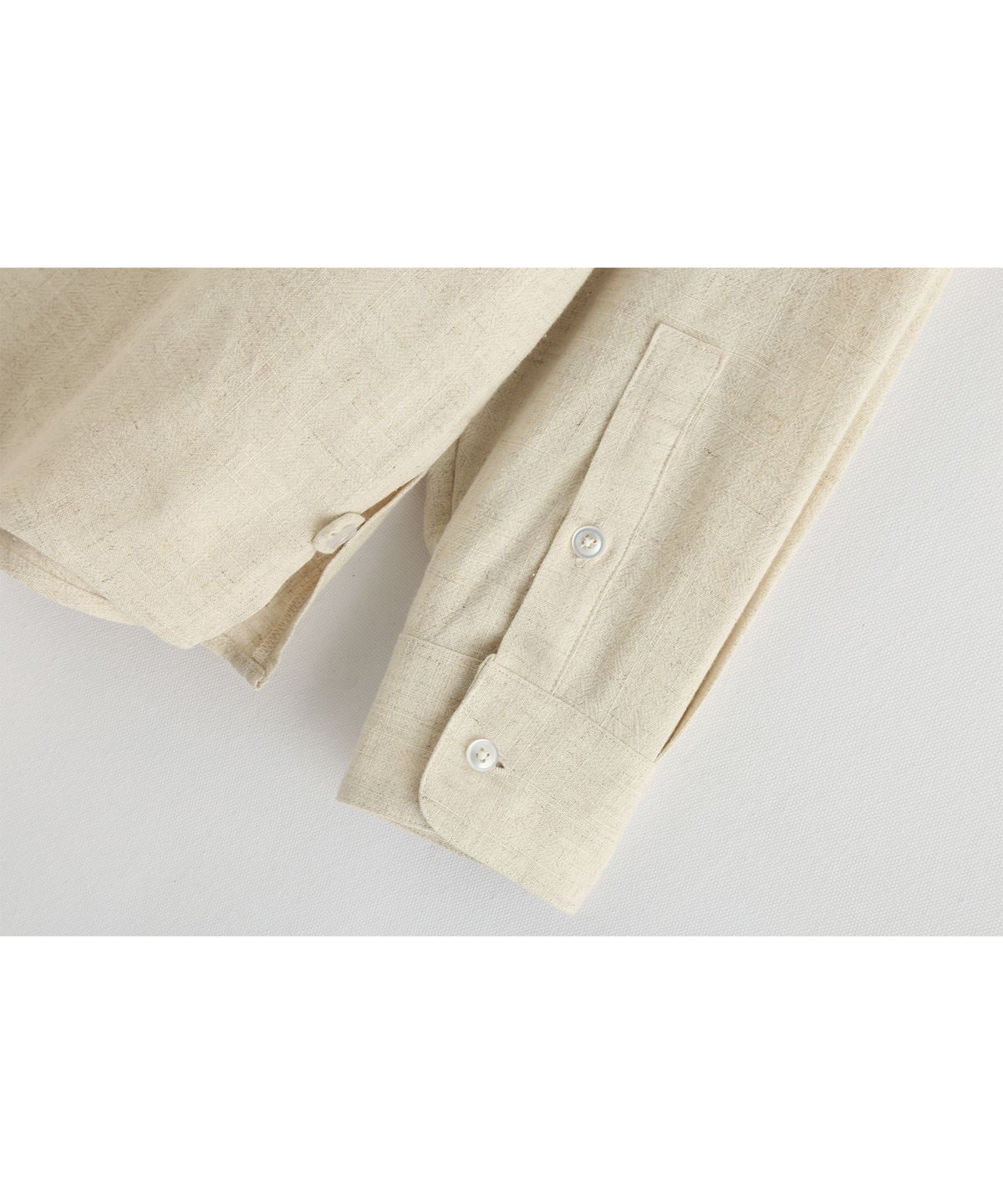 애쉬아워(ASHOUR) Linen Open Collar Shirts Beige