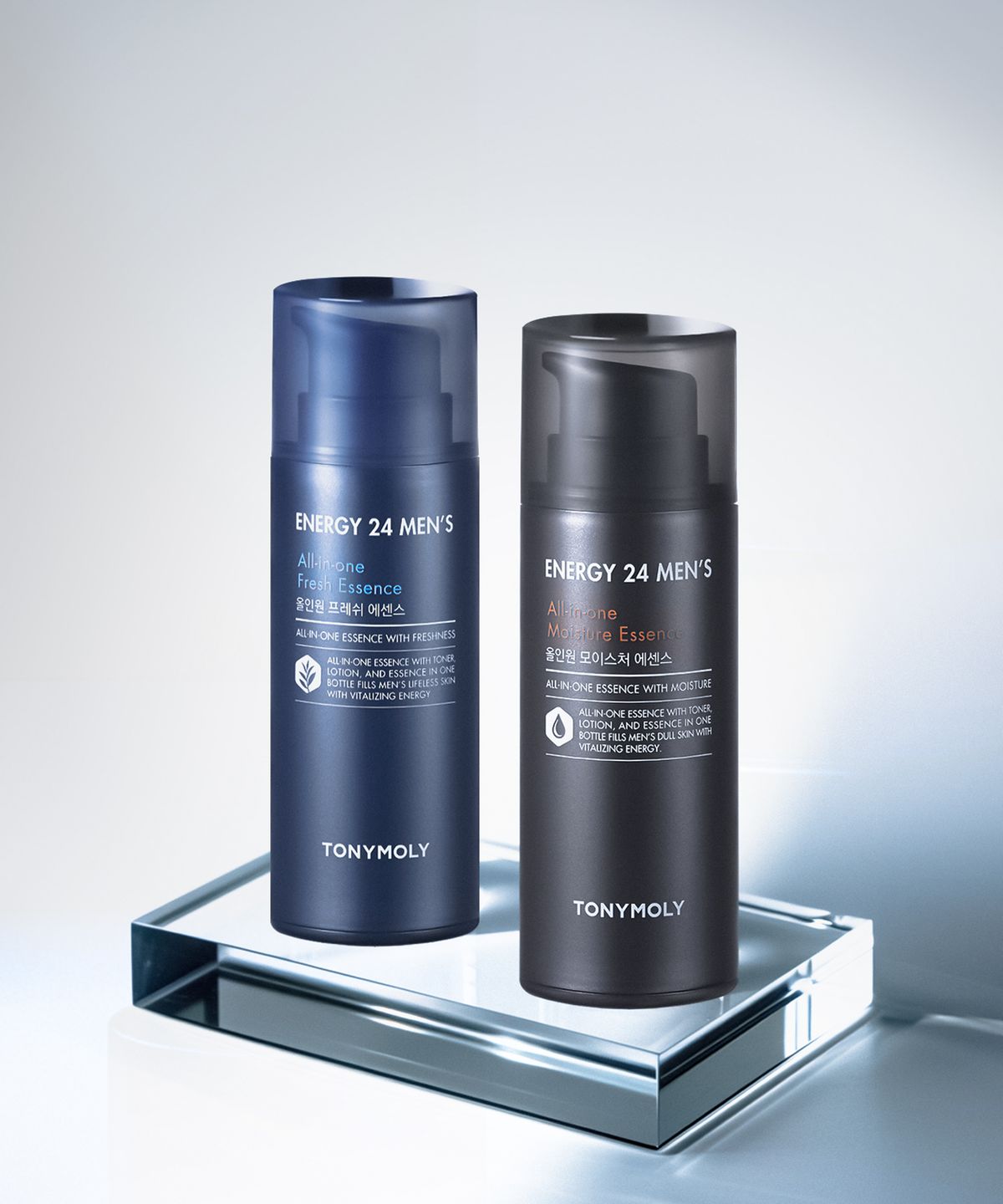 토니모리(TONYMOLY) 에너지24맨즈 올인원 에센스 120ml(모이스처/프레쉬)(+어성초 시카 쿨링 수분크림 8ml)
