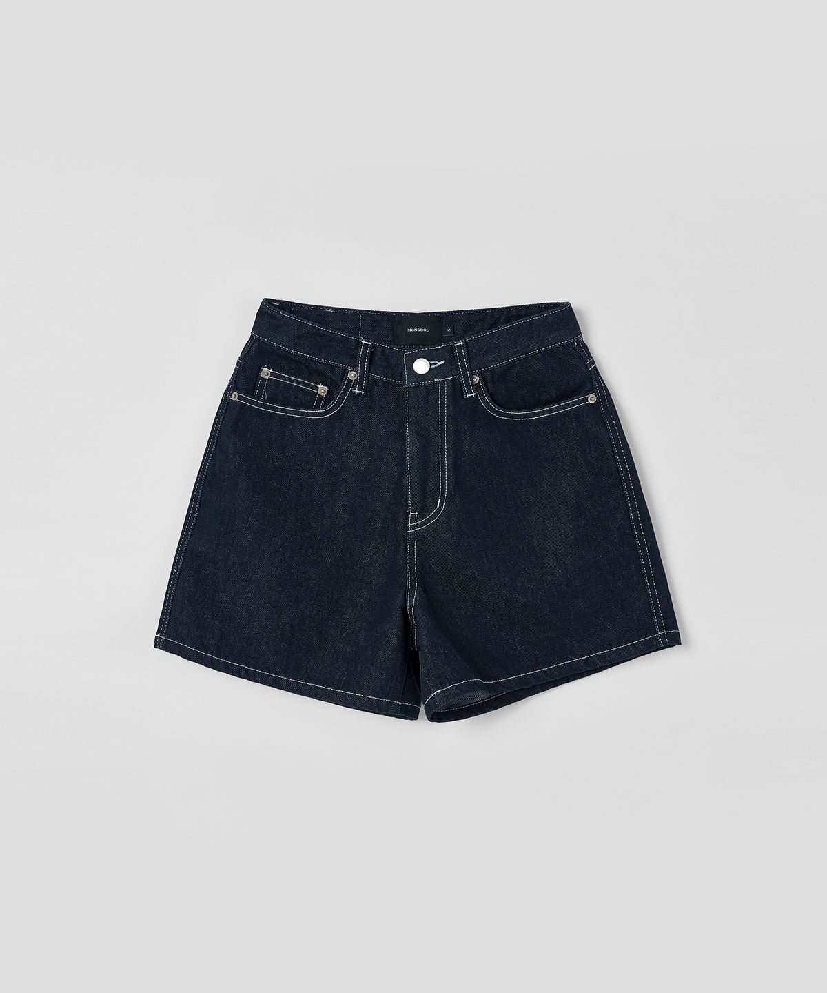 몽돌(MONGDOL) 데님 쇼츠 스티치 팬츠 인디고 MDPT036INDIGO
