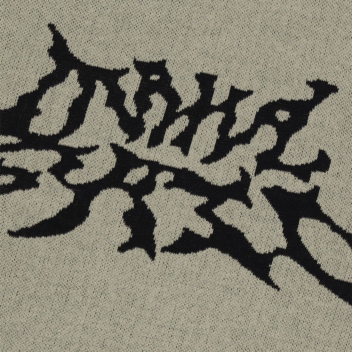 마하그리드(MAHAGRID) TRIBAL LOGO HALF KNIT BEIGE(MG2DMMK602A)