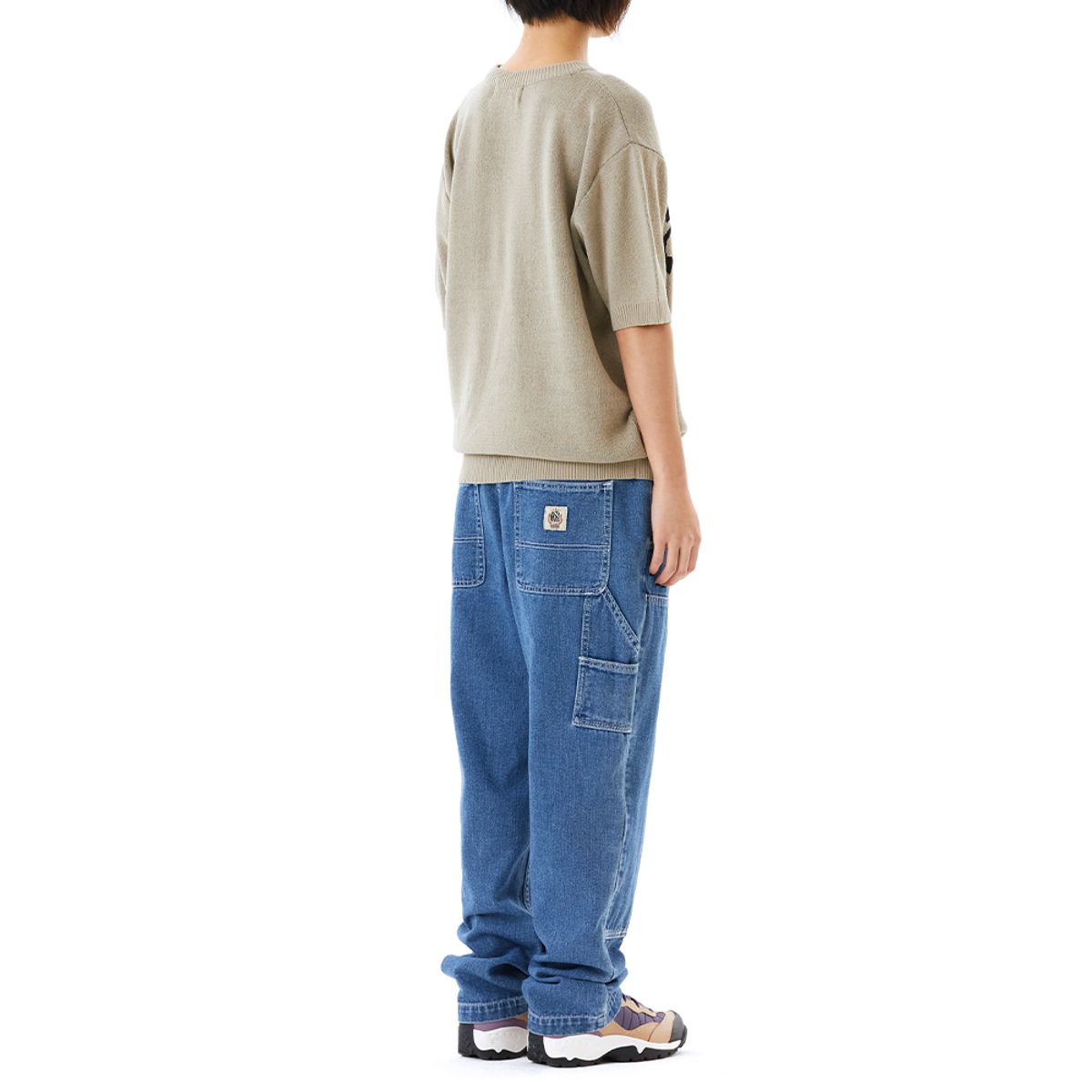 마하그리드(MAHAGRID) TRIBAL LOGO HALF KNIT BEIGE(MG2DMMK602A)