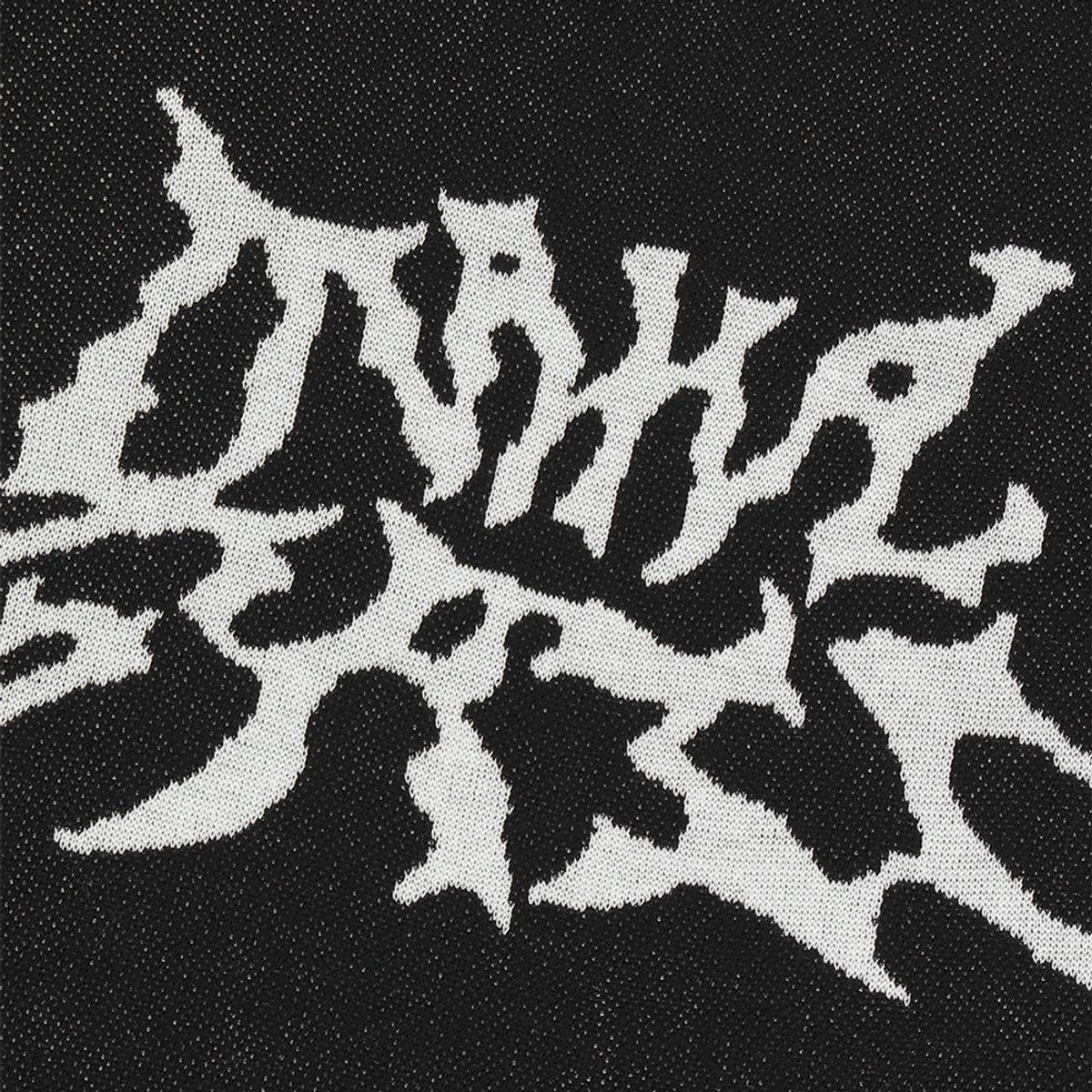 마하그리드(MAHAGRID) TRIBAL LOGO HALF KNIT BLACK(MG2DMMK602A)