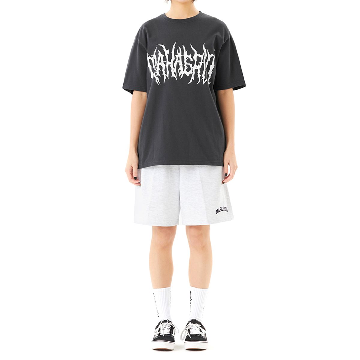마하그리드(MAHAGRID) VARSITY LOGO SWEAT SHORT LIGHT GREY(MG2FMMPA04A)