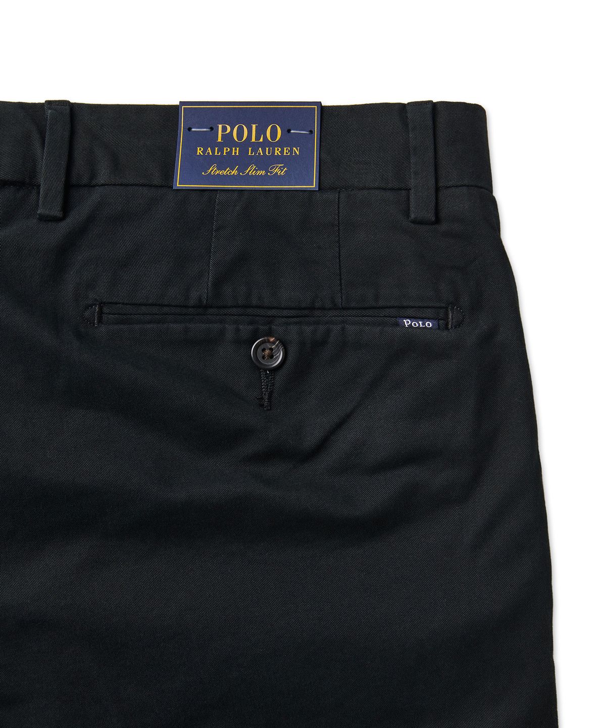 폴로 랄프 로렌(POLO RALPH LAUREN) 스트레치 슬림핏 치노 팬츠 - 블랙