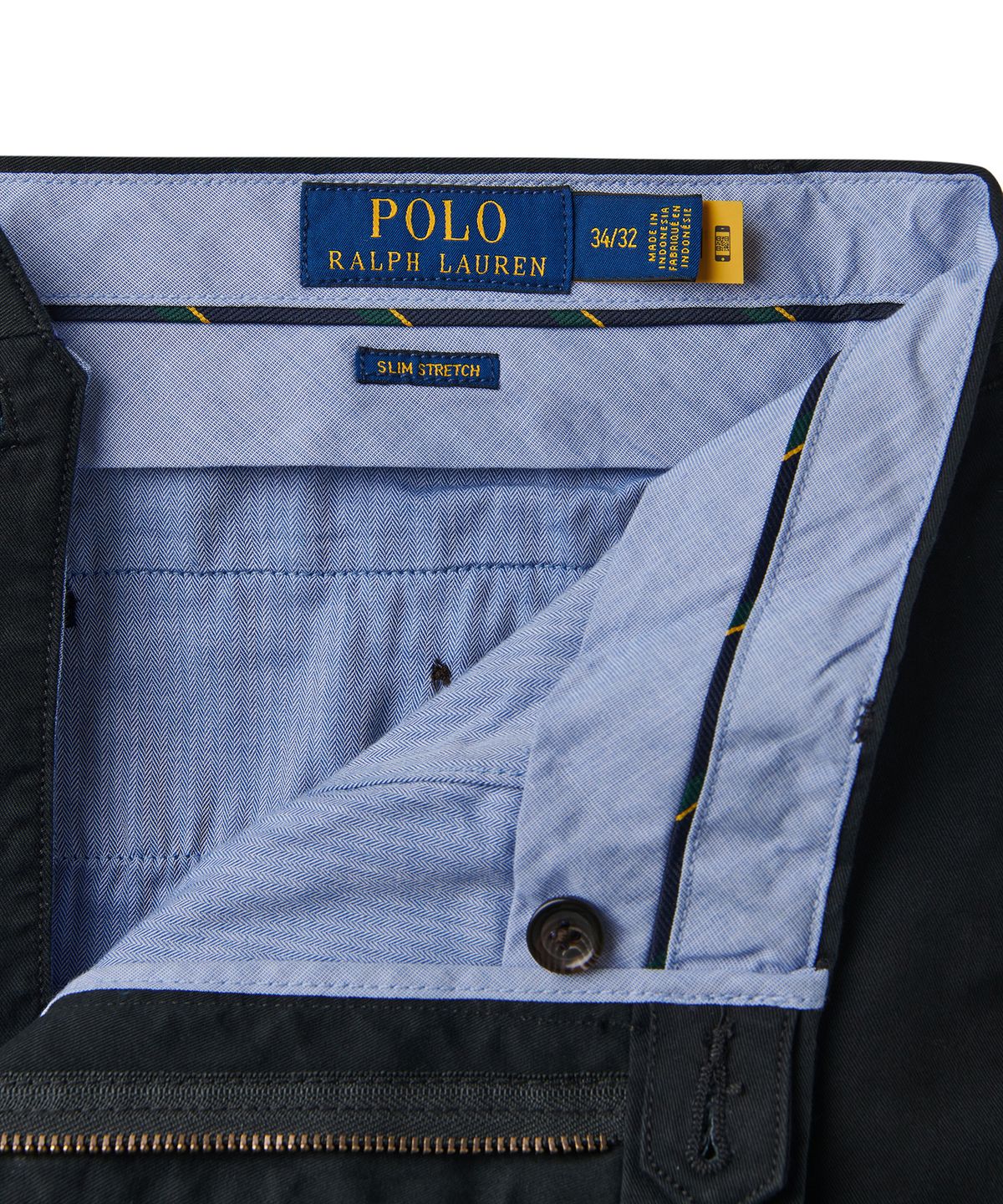 폴로 랄프 로렌(POLO RALPH LAUREN) 스트레치 슬림핏 치노 팬츠 - 블랙